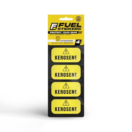 Fuel Stickers Kerosene Sticker, Fuel Type Label: Forced Air Heater, Lantern, Stove, Hvy-Dty, 2''x1'', 4PK Z-2X1KER-4PK